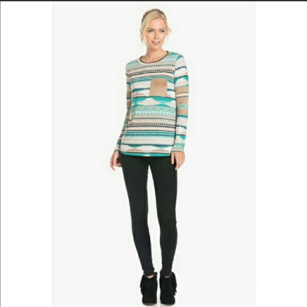 New Suede Pocket Print Top